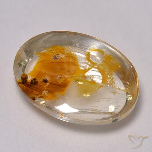 9,17 ctw natürlicher Mehrfarbig Quarz mit Markasit, Oval, Transparent