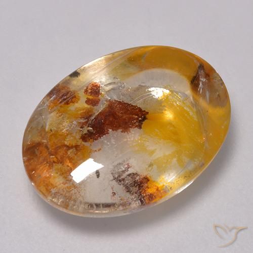 9,17 ctw natürlicher Mehrfarbig Quarz mit Markasit, Oval, Transparent