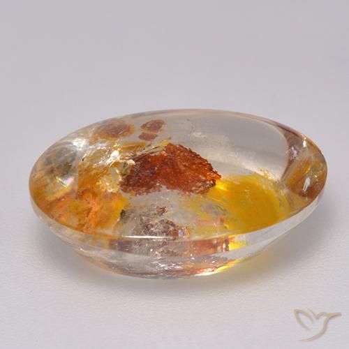 9,17 ctw natürlicher Mehrfarbig Quarz mit Markasit, Oval, Transparent