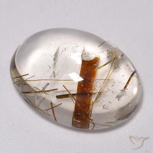 9,17 ctw natürlicher Mehrfarbig Quarz mit Markasit, Oval, Transparent
