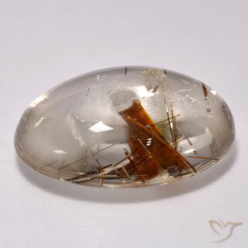 9,17 ctw natürlicher Mehrfarbig Quarz mit Markasit, Oval, Transparent