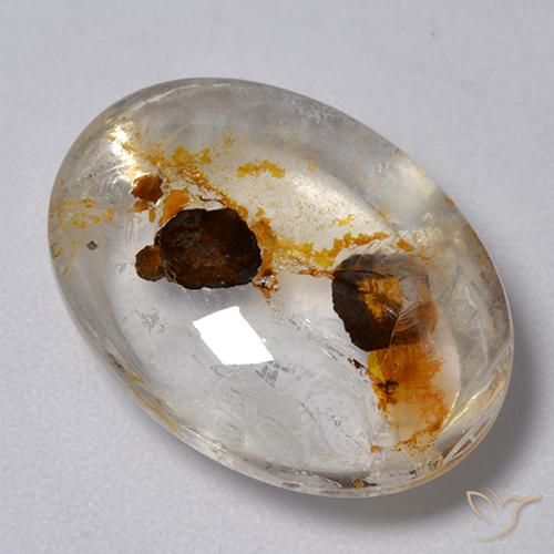 10.98ct Natürlicher Mehrfarbig Quarz mit Markasit, Oval, Transparent
