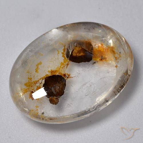 9,17 ctw natürlicher Mehrfarbig Quarz mit Markasit, Oval, Transparent