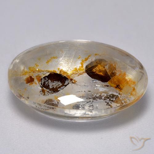 9,17 ctw natürlicher Mehrfarbig Quarz mit Markasit, Oval, Transparent