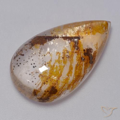 13.51ct Natürlicher Mehrfarbig Quarz mit Markasit, Birnenform, Transparent