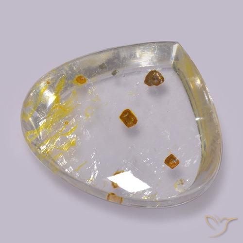 17.42ct Natürlicher Mehrfarbig Quarz mit Markasit, Birnenform, Transparent