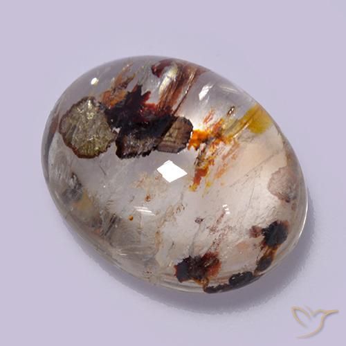 10.56ct Natürlicher Mehrfarbig Quarz mit Markasit, Oval, Transparent