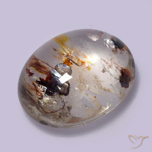 9,17 ctw natürlicher Mehrfarbig Quarz mit Markasit, Oval, Transparent