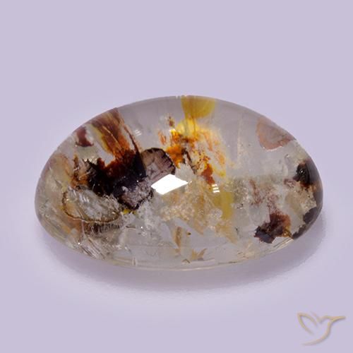 9,17 ctw natürlicher Mehrfarbig Quarz mit Markasit, Oval, Transparent