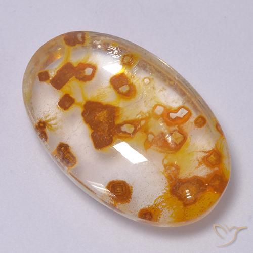 22.00ct Natürlicher Mehrfarbig Quarz mit Markasit, Oval, Transparent