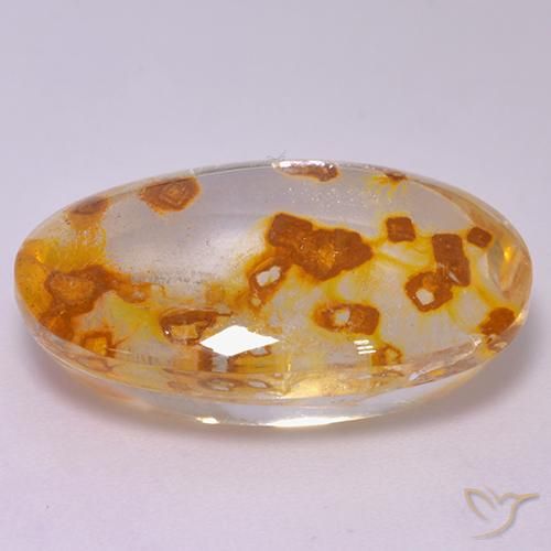 9,17 ctw natürlicher Mehrfarbig Quarz mit Markasit, Oval, Transparent
