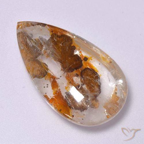 9,17 ctw natürlicher Mehrfarbig Quarz mit Markasit, Birnenform, Transparent