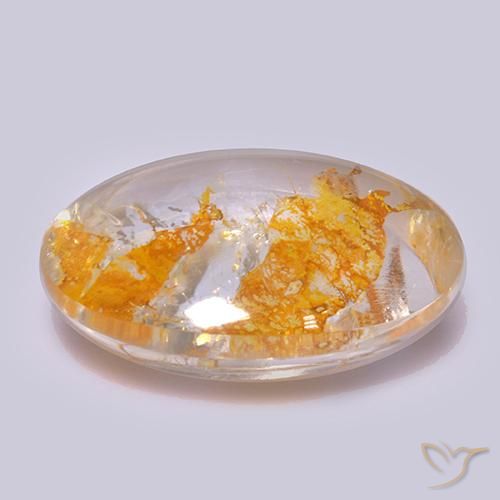 9,17 ctw natürlicher Mehrfarbig Quarz mit Markasit, Oval, Transparent
