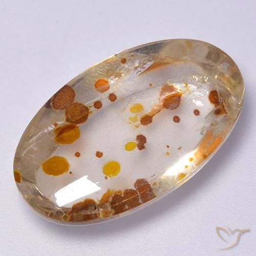 9,17 ctw natürlicher Mehrfarbig Quarz mit Markasit, Oval, Transparent
