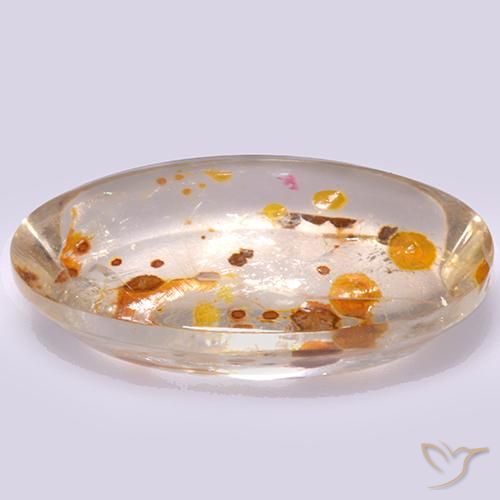9,17 ctw natürlicher Mehrfarbig Quarz mit Markasit, Oval, Transparent