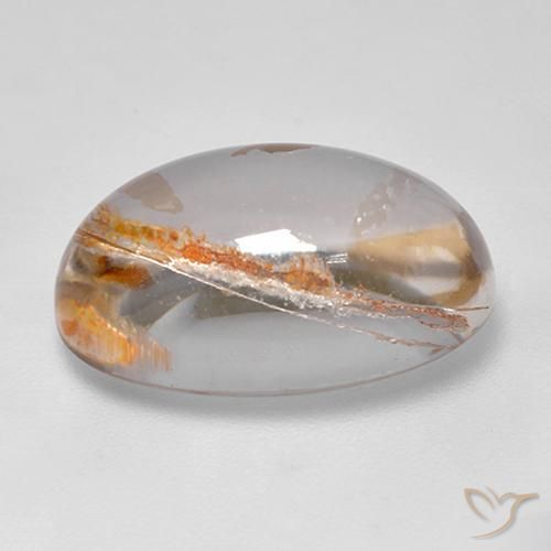 9,17 ctw natürlicher Mehrfarbig Quarz mit Markasit, Oval, Transparent