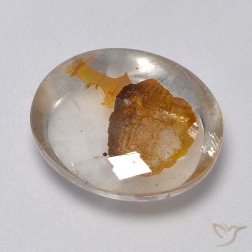 9,17 ctw natürlicher Mehrfarbig Quarz mit Markasit, Oval, Transparent