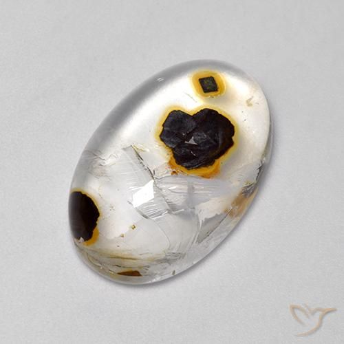 9,17 ctw natürlicher Mehrfarbig Quarz mit Markasit, Oval, Transparent