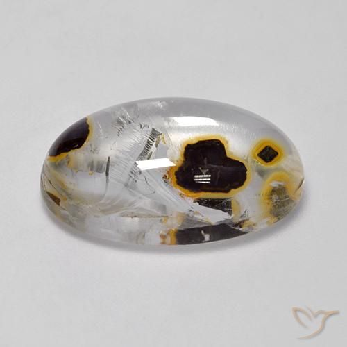 9,17 ctw natürlicher Mehrfarbig Quarz mit Markasit, Oval, Transparent