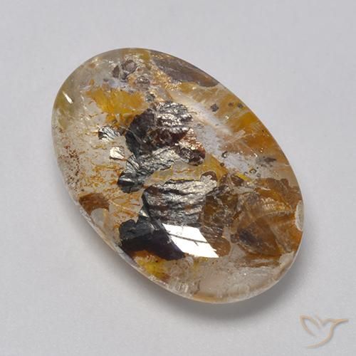 11.56ct Natürlicher Mehrfarbig Quarz mit Markasit, Oval, Transparent