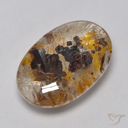 9,17 ctw natürlicher Mehrfarbig Quarz mit Markasit, Oval, Transparent