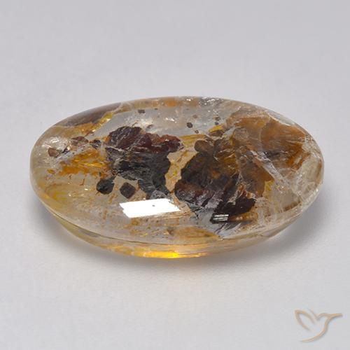 9,17 ctw natürlicher Mehrfarbig Quarz mit Markasit, Oval, Transparent