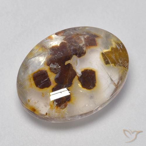 9.88ct Natürlicher Mehrfarbig Quarz mit Markasit, Oval, Transparent
