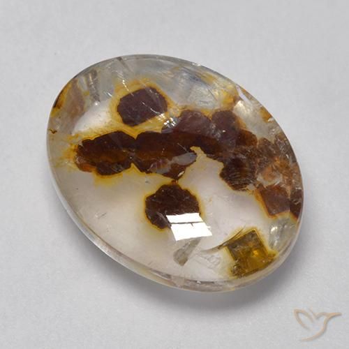 9,17 ctw natürlicher Mehrfarbig Quarz mit Markasit, Oval, Transparent