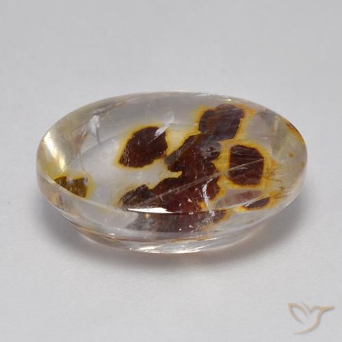 9,17 ctw natürlicher Mehrfarbig Quarz mit Markasit, Oval, Transparent