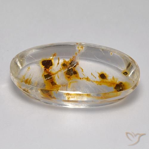 9,17 ctw natürlicher Mehrfarbig Quarz mit Markasit, Oval, Transparent