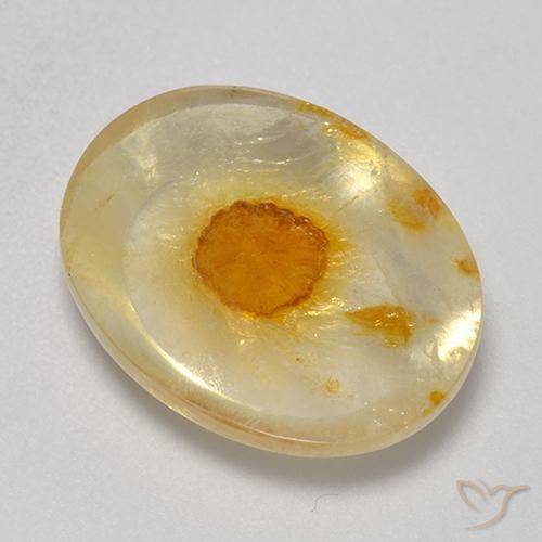 9,17 ctw natürlicher Mehrfarbig Quarz mit Markasit, Oval, Transparent