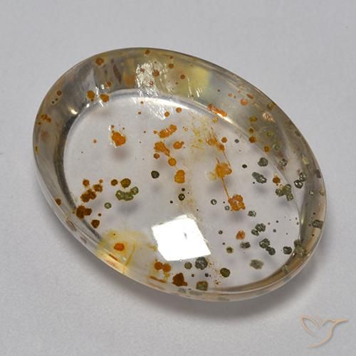 16.27ct Natürlicher Mehrfarbig Quarz mit Markasit, Oval, Transparent