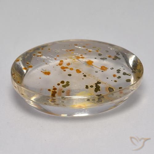 9,17 ctw natürlicher Mehrfarbig Quarz mit Markasit, Oval, Transparent