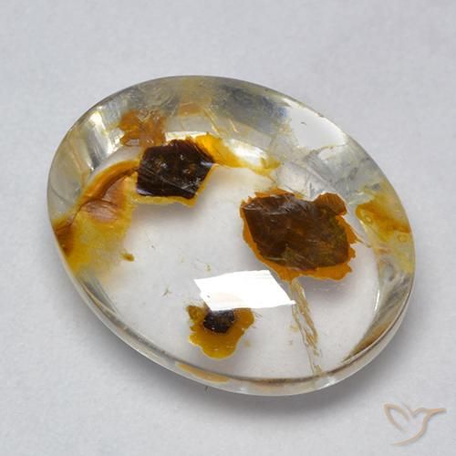 9,17 ctw natürlicher Mehrfarbig Quarz mit Markasit, Oval, Transparent