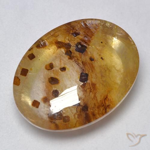9,17 ctw natürlicher Mehrfarbig Quarz mit Markasit, Oval, Transparent