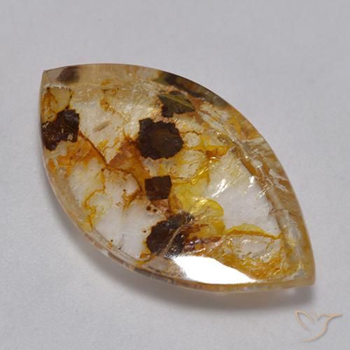 12.66ct Natürlicher Mehrfarbig Quarz mit Markasit, Marquise, Transparent