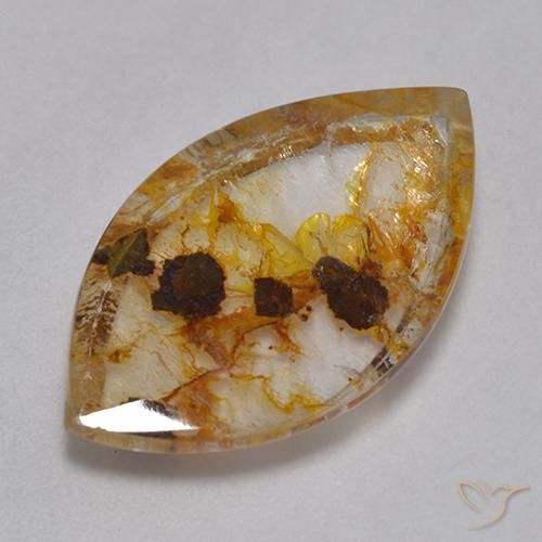9,17 ctw natürlicher Mehrfarbig Quarz mit Markasit, Marquise, Transparent