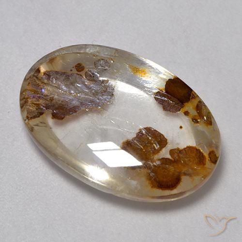 9,17 ctw natürlicher Mehrfarbig Quarz mit Markasit, Oval, Transparent