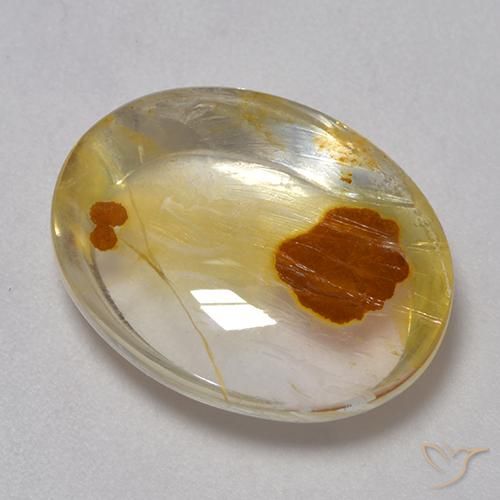 9,17 ctw natürlicher Mehrfarbig Quarz mit Markasit, Oval, Transparent