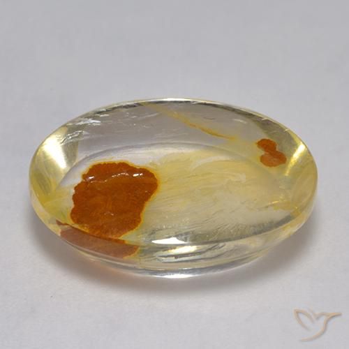 9,17 ctw natürlicher Mehrfarbig Quarz mit Markasit, Oval, Transparent
