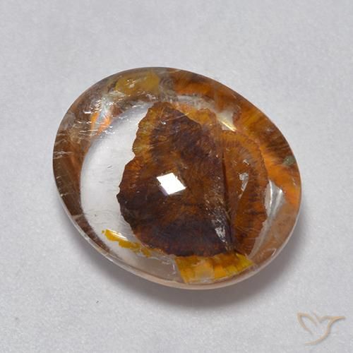 7.05ct Natürlicher Mehrfarbig Quarz mit Markasit, Oval, Transparent