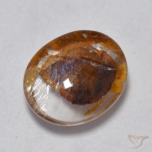 9,17 ctw natürlicher Mehrfarbig Quarz mit Markasit, Oval, Transparent