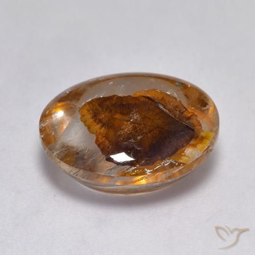 9,17 ctw natürlicher Mehrfarbig Quarz mit Markasit, Oval, Transparent
