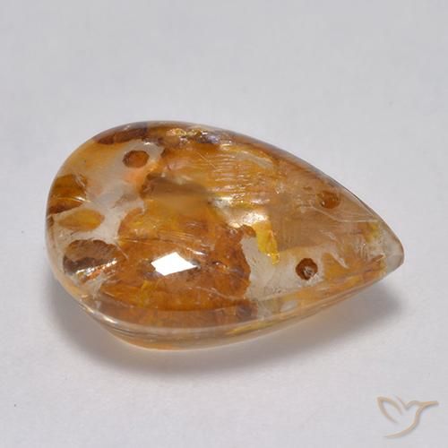 9,17 ctw natürlicher Mehrfarbig Quarz mit Markasit, Birnenform, Transparent