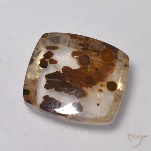 6.25ct Natürlicher Mehrfarbig Quarz mit Markasit, Kissen, Transparent