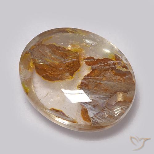 9,17 ctw natürlicher Mehrfarbig Quarz mit Markasit, Oval, Transparent