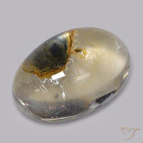 9,17 ctw natürlicher Mehrfarbig Quarz mit Markasit, Oval, Transparent