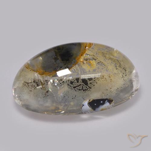 9,17 ctw natürlicher Mehrfarbig Quarz mit Markasit, Oval, Transparent
