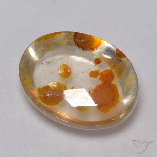 9,17 ctw natürlicher Mehrfarbig Quarz mit Markasit, Oval, Transparent