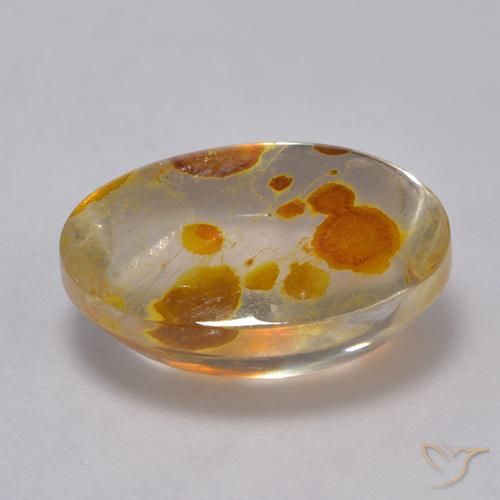 9,17 ctw natürlicher Mehrfarbig Quarz mit Markasit, Oval, Transparent